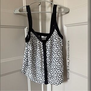 Divided Black and White Sleeveless Camisole Top size 12